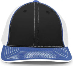 Pacific Headwear 404M Trucker Flexfit Cap - Black Royal