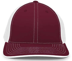 Pacific Headwear 404M Trucker Flexfit Cap - Cardinal White