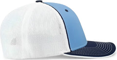 Pacific Headwear 404M Trucker Flexfit Cap - Columbia Blue Navy White