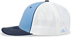 Pacific Headwear 404M Trucker Flexfit Cap - Columbia Blue Navy White