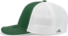 Pacific Headwear 404M Trucker Flexfit Cap - Dark Green White