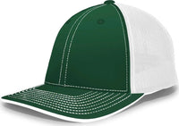 Pacific Headwear 404M Trucker Flexfit Cap - Dark Green White - Forest White / 6 1/2’’ - 7’’