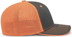 Pacific Headwear 404M Trucker Flexfit Cap - Graphite Neon Orange