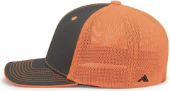 Pacific Headwear 404M Trucker Flexfit Cap - Graphite Neon Orange