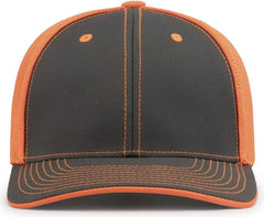 Pacific Headwear 404M Trucker Flexfit Cap - Graphite Neon Orange