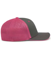 Pacific Headwear 404M Trucker Flexfit Cap - Graphite Pink