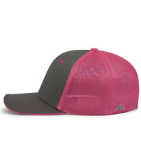 Pacific Headwear 404M Trucker Flexfit Cap - Graphite Pink
