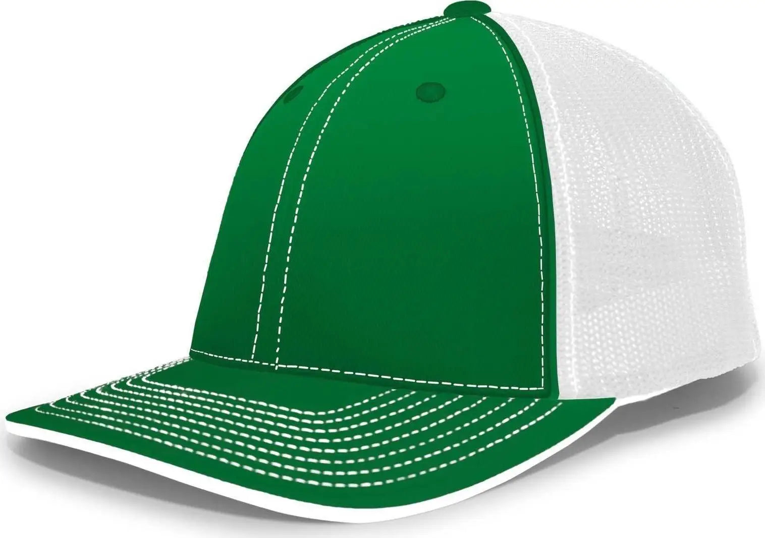 Pacific Headwear 404M Trucker Flexfit Cap - Kelly White - Kelly White / 6 1/2’’ - 7’’