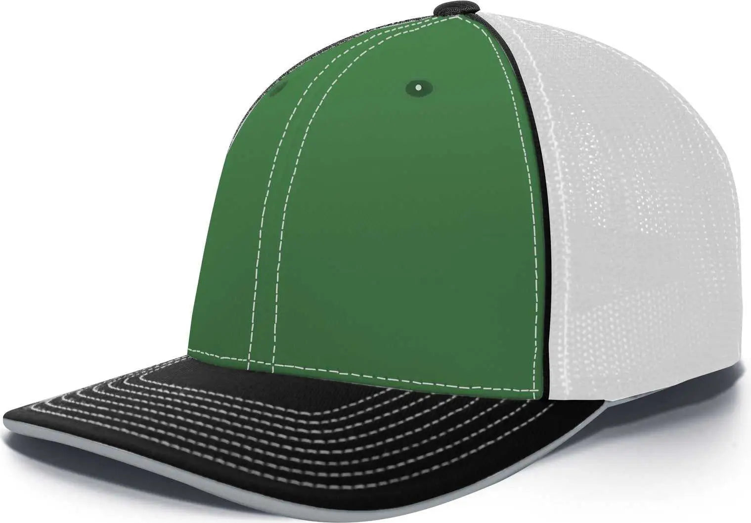 Pacific Headwear 404M Trucker Flexfit Cap - Kelly White Black - Kelly Black / 6 3/8’’ - 6 7/8’’