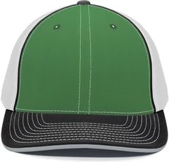 Pacific Headwear 404M Trucker Flexfit Cap - Kelly White Black