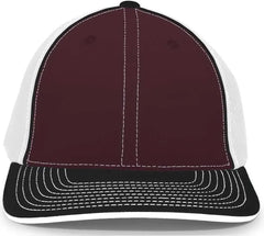 Pacific Headwear 404M Trucker Flexfit Cap - Maroon Black
