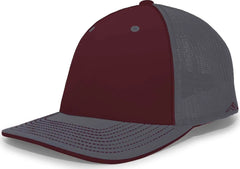 Pacific Headwear 404M Trucker Flexfit Cap - Maroon Graphite - Maroon Dark Gray / 6 1/2’’ - 7’’