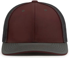Pacific Headwear 404M Trucker Flexfit Cap - Maroon Graphite