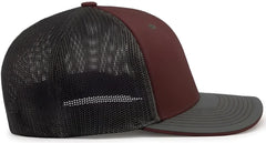 Pacific Headwear 404M Trucker Flexfit Cap - Maroon Graphite