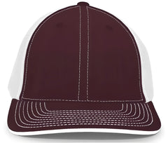 Pacific Headwear 404M Trucker Flexfit Cap - Maroon White