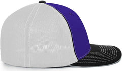 Pacific Headwear 404M Trucker Flexfit Cap - Purple White Black