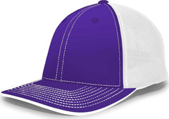 Pacific Headwear 404M Trucker Flexfit Cap - Purple White - Purple White / 6 1/2’’ - 7’’