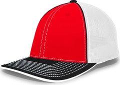 Pacific Headwear 404M Trucker Flexfit Cap - Red Black - Red Black / 6 1/2’’ - 7’’