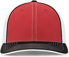 Pacific Headwear 404M Trucker Flexfit Cap - Red Black