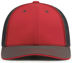 Pacific Headwear 404M Trucker Flexfit Cap - Red Graphite