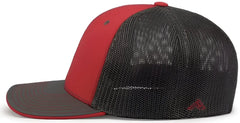 Pacific Headwear 404M Trucker Flexfit Cap - Red Graphite