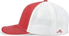 Pacific Headwear 404M Trucker Flexfit Cap - Red White