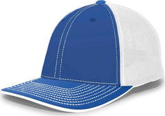 Pacific Headwear 404M Trucker Flexfit Cap - Royal White - Royal White / 6 1/2’’ - 7’’