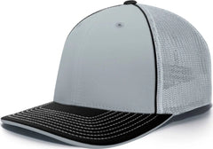 Pacific Headwear 404M Trucker Flexfit Cap - Silver Black - Light Gray Black / 6 3/8’’ - 6 7/8’’