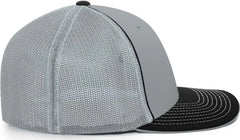 Pacific Headwear 404M Trucker Flexfit Cap - Silver Black