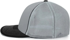 Pacific Headwear 404M Trucker Flexfit Cap - Silver Black