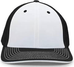 Pacific Headwear 404M Trucker Flexfit Cap - White Black