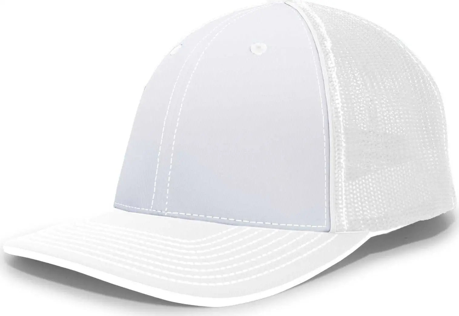 Pacific Headwear 404M Trucker Flexfit Cap - White White - White White / 6 1/2’’ - 7’’