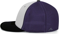 Pacific Headwear 404M Trucker Flexfit Cap - White Purple Black