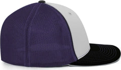 Pacific Headwear 404M Trucker Flexfit Cap - White Purple Black