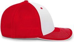 Pacific Headwear 404M Trucker Flexfit Cap - White Red