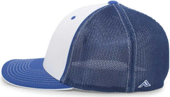 Pacific Headwear 404M Trucker Flexfit Cap - White Royal