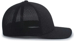 Pacific Headwear 405 Heather Flexfit Trucker Cap - Black Heather Black