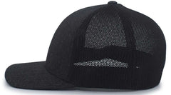Pacific Headwear 405 Heather Flexfit Trucker Cap - Black Heather Black