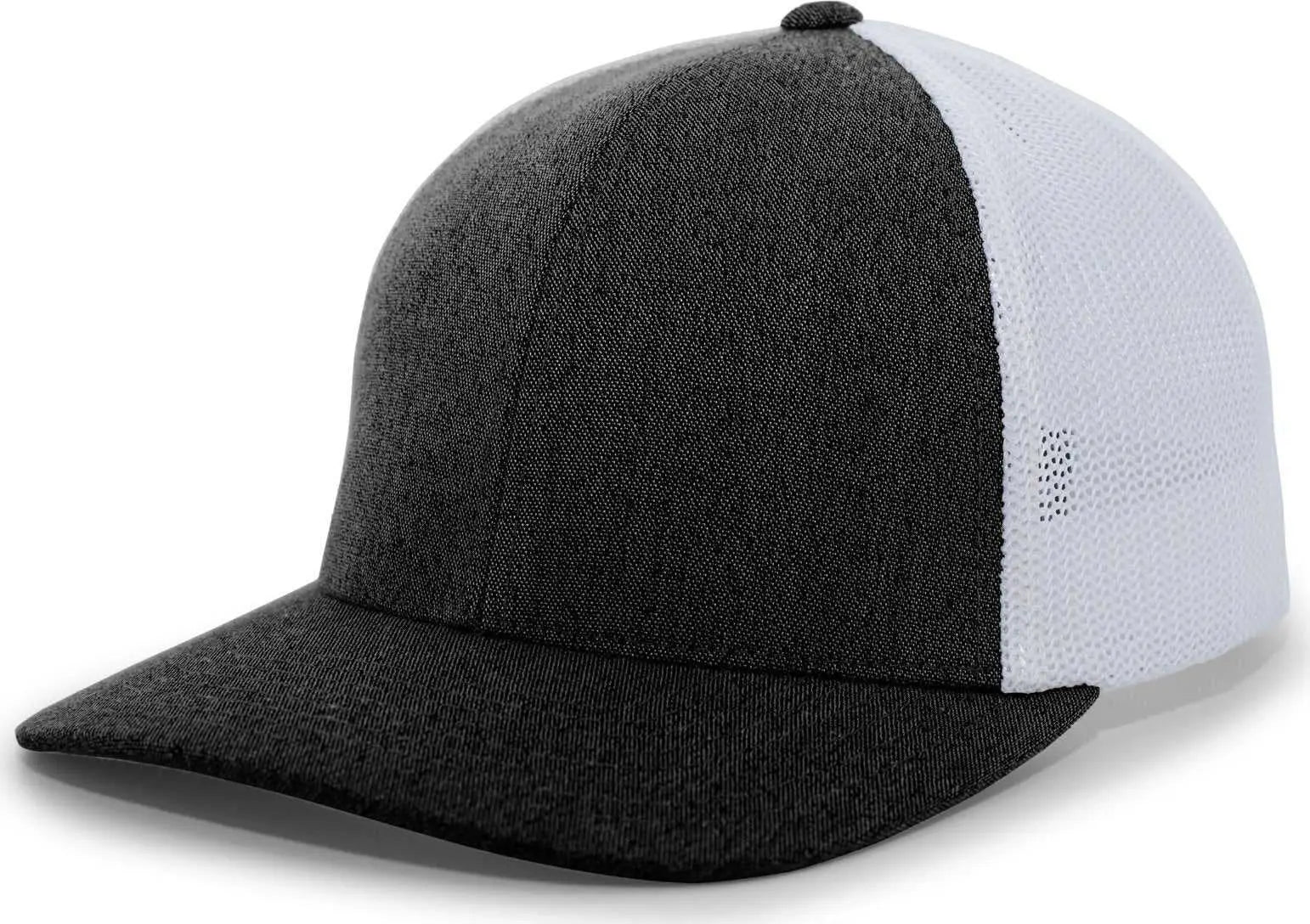 Pacific Headwear 405 Heather Flexfit Trucker Cap - Black Heather White - Black White / 6 1/2’’ - 7’’