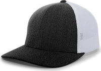 Pacific Headwear 405 Heather Flexfit Trucker Cap - Black Heather White - Black White / 6 1/2’’ - 7’’