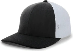 Pacific Headwear 405 Heather Flexfit Trucker Cap - Black Heather White