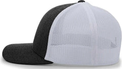 Pacific Headwear 405 Heather Flexfit Trucker Cap - Black Heather White