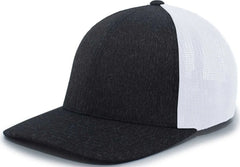 Pacific Headwear 405 Heather Flexfit Trucker Cap - Gray Heather Black - Gray Black / 6 1/2’’ - 7’’