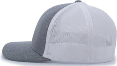 Pacific Headwear 405 Heather Flexfit Trucker Cap - Gray Heather White