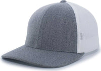 Pacific Headwear 405 Heather Flexfit Trucker Cap - Gray Heather White - Gray White / 6 1/2’’ - 7’’