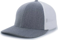 Pacific Headwear 405 Heather Flexfit Trucker Cap - Gray Heather White - Gray White / 6 1/2’’ - 7’’