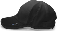 Pacific Headwear 410L Active Cap Hook-and-Loop Cap - Black Black - Black / 7’’ - 7 7/8’’