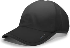 Pacific Headwear 410L Active Cap Hook-and-Loop Cap - Black Black - Black / 7’’ - 7 7/8’’