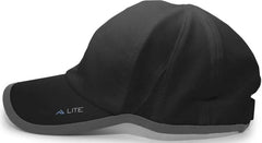 Pacific Headwear 410L Active Cap Hook-and-Loop Cap - Black Graphite - Black Dark Gray / 7’’ - 7 7/8’’