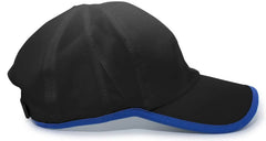 Pacific Headwear 410L Active Cap Hook-and-Loop Cap - Black Royal - Black Royal / 7’’ - 7 7/8’’